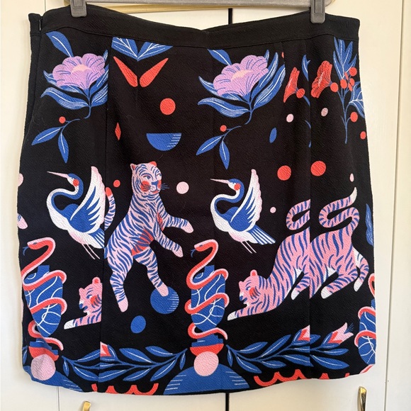 Anthropologie Super Nice Letters Collab Black and Pink Patterned Skirt 2X - Picture 3 of 3